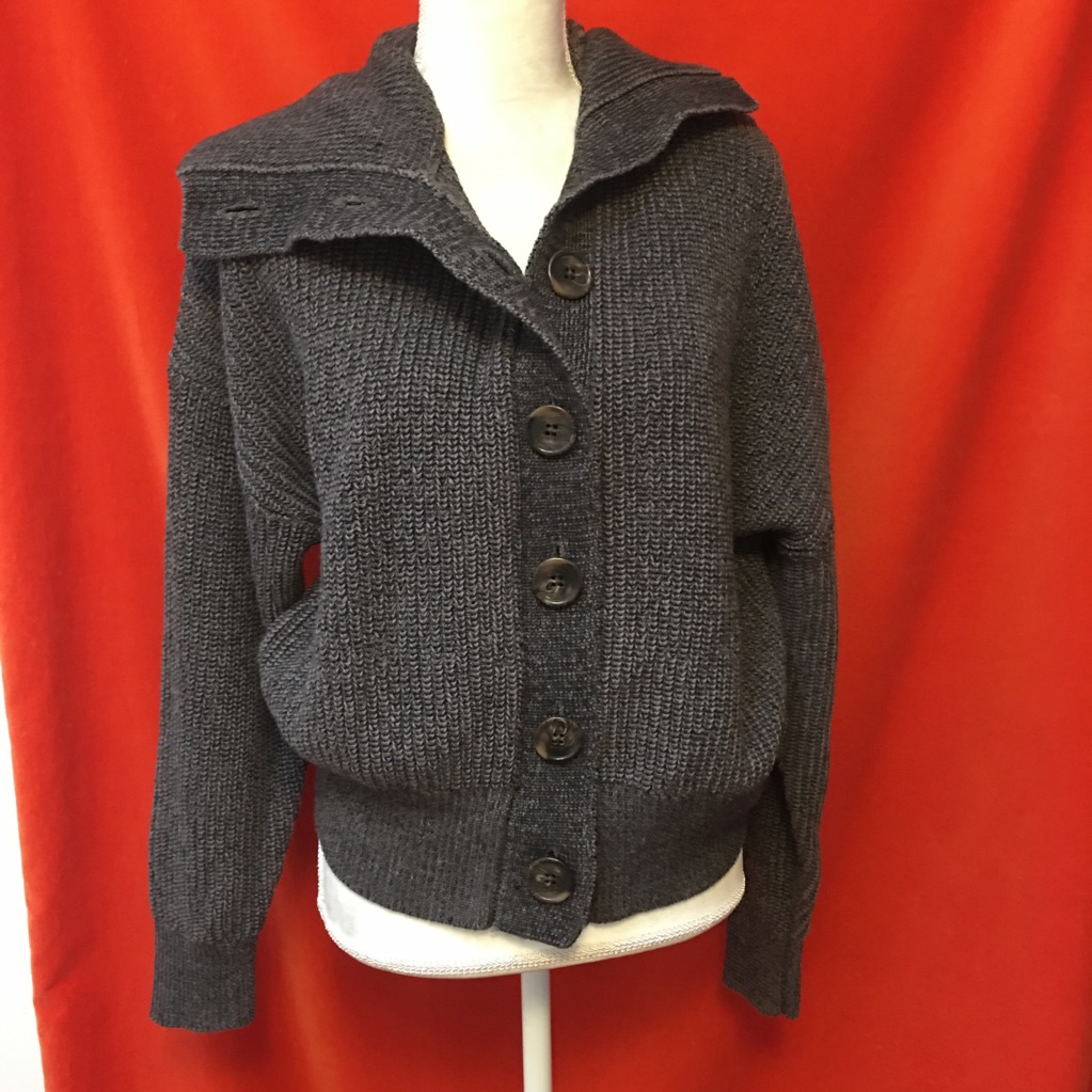 Varley Elwood Knit Jacket Chunky Cotton Gray Size M Nwt